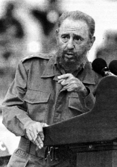 Fidel Castro speaking May Day