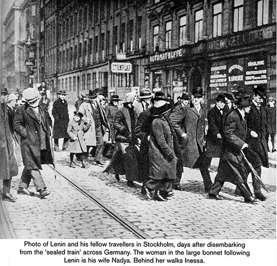 Lenin transformnned Bolshevik understanding after he arrived via the famous sealed train (here at Stockholm)