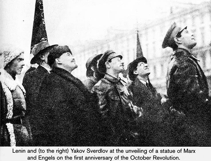 Lenin at a statue unveiling