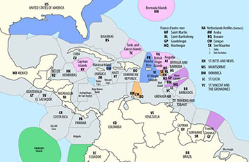 Caribbean territorial waters map