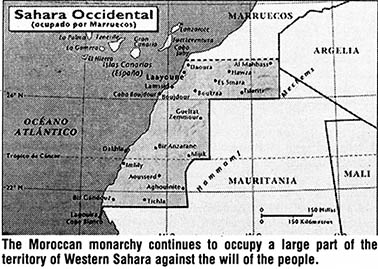 Location of the Polisario in Sharan land occupited by Morrocco