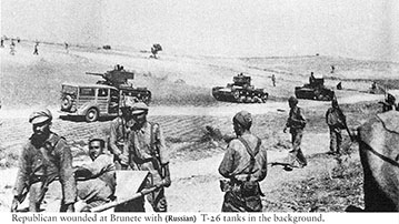 Russian tanks aided the Spanish republicans against Castro